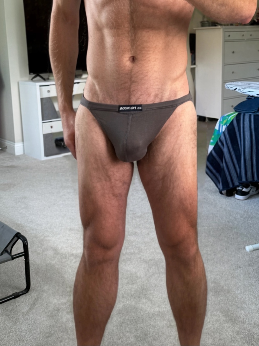 Men's Gray String Bikini Briefs Dark Gray NWOT - Picture 2 of 2